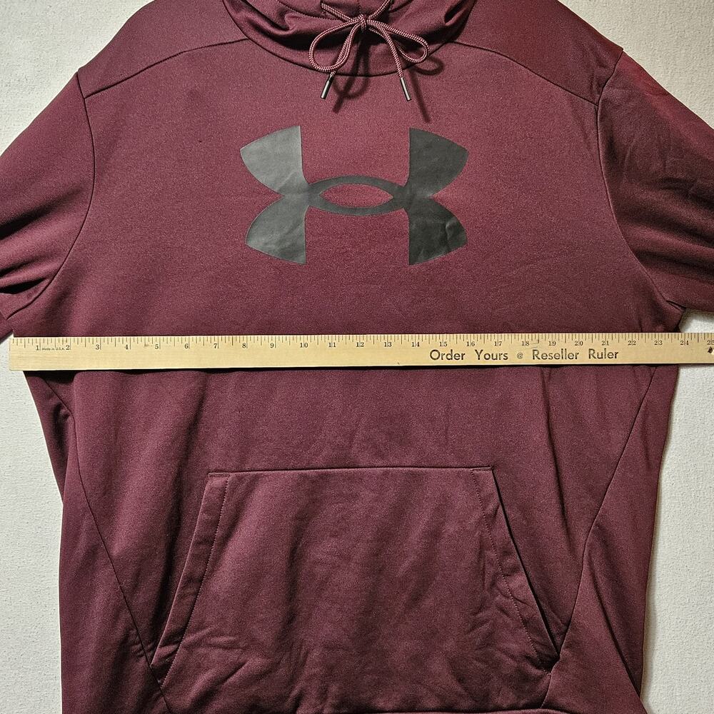 Under Armor Cold Gear Men's Red Loose Fitting Hoodie Sweatshirt Size Large - Picture 5 of 8